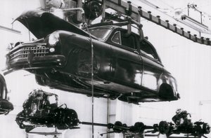 スペインのブランドSeatの自動車産業、バルセロナ、1953年2月6日(モノクロ写真)