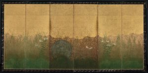 武蔵野平野の満月の秋の夜、1600年代初頭。 作： Unbekannt