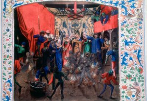 燃える男のボール、1393年。c1470 作： Unbekannt