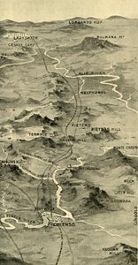「ピータースの戦いとレディスミスの救済を示すバルーン マップ」、1900 年。 作： Unbekannt
