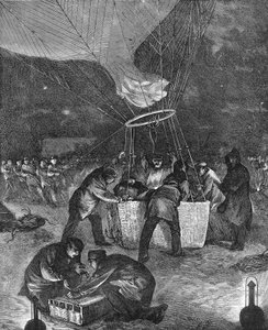 パリ北部、パリ北仏戦争からの夜の気球上昇 作： Unbekannt