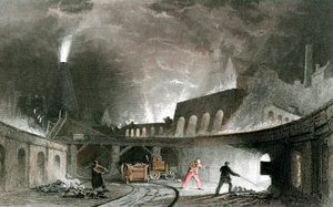 炉の銀行、ライミントン製鉄所、タインサイド、イングランド、1835 作： Unbekannt