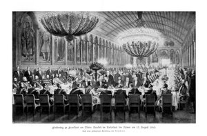 1863年8月17日、1900年8月17日、フランクフルトのレーマー、皇帝ホールでの宴会 作： Unbekannt