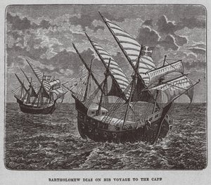 1878年の南アフリカへの航海中のバーソロミュー・ディアス 作： Unbekannt