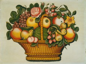 花と果物のバスケット、c。 1830年。 作： Unbekannt
