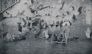1924年、ベナレスで入浴 作： Unbekannt