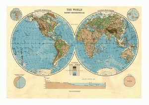 世界の水浴地形図、c1920s 作： Unbekannt
