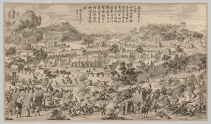 東方ルカでの戦い：反逆の叫びの戦いのシーンから...、c。 1765-1774。 作： Unbekannt