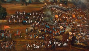 1812年2月13日、スルタンバード近郊でのペルシャ人とロシア人の戦いc1815 作： Unbekannt