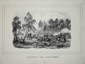 1812年7月25〜26日のオストロヴノ付近でのロシア軍とフランス騎兵の戦い 作： Unbekannt