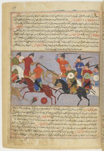 1211年に中国北部でモンゴル軍とジンユルチェン軍の戦い。ジャミアルタウのミニチュア