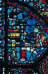 都市、ステンドグラス、シャルトル大聖堂、フランス、c1225のための戦い 作： Unbekannt