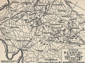 エックミュールの戦い、1809年4月22日、1896年。 作： Unbekannt