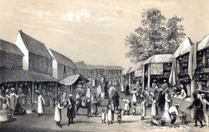 カブールのバザール、1847年の果物の季節 作： Unbekannt