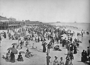 ニュージャージー州アトランティックシティのビーチ、c1897。