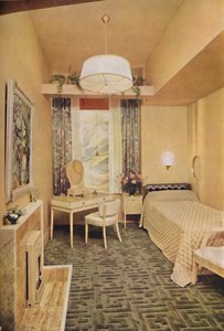 EsméGordon、ARIBA、ARIASがデザインした寝室、ギリシャ風のキーデザインW W Wilton CarpetはJ 作： Unbekannt