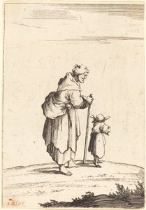 物乞いの女性と子供、17 世紀。 作： Unbekannt