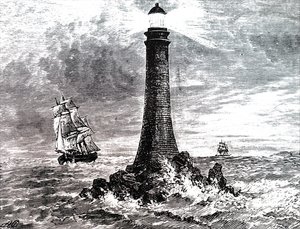 嵐の中のベル・ロック・ライトハウス 作： Unbekannt