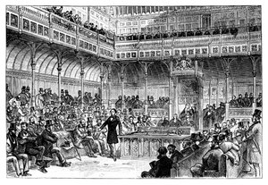ベンジャミン・ディズレーリは下院で彼の改革法案を紹介、c1867