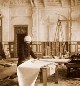 インドの部屋、オズボーン ハウス、ワイト島で働くバイ ラム シン、1892 年 作： Unbekannt