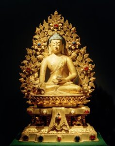 Bhaisajyaguru-Vaiduryaprabharaja - Skulptur、18. Jhdt。 作： Unbekannt
