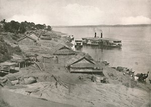 バーモ-ガートでのイラワジ船団メールスチーマー、1900年。 作： Unbekannt