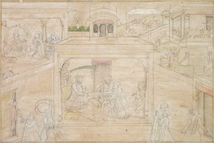 占星術師とのBhimasの協議：ナラ・ダマヤンティの絵、c。 1790-1800。