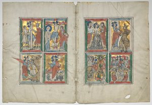 キリストの生涯からの場面を持つBifolio、1230〜1240。