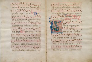 14世紀のアンティフォナリーから、頭文字Lのビフォリウム。