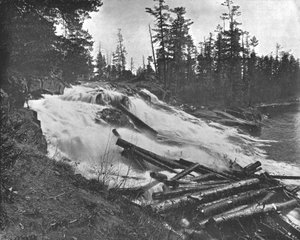 ビッグフォールズ、ペシティーゴ川、ウィスコンシン、米国、c1900。 作： Unbekannt