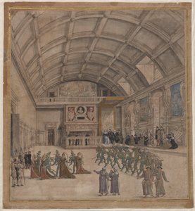 1549年8月、1549年8月の祝典中のビンシュ宮殿。 作： Unbekannt