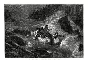1877年、北のレッドリバーにある白樺のカヌー 作： Unbekannt