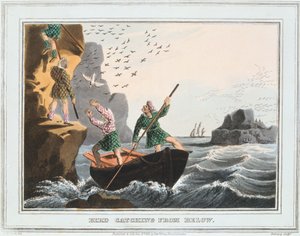下から鳥を捕まえる、シェトランド諸島、1813 作： Unbekannt