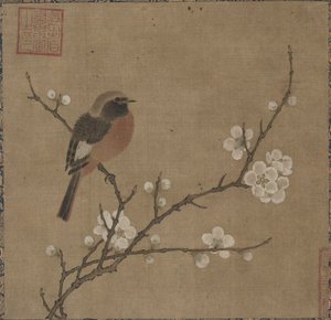 開花枝の鳥、1100年代。 作： Unbekannt