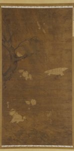 鳥、柳、花、明代、15～16世紀。 作： Unbekannt