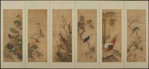 鳥と花、江戸時代、18世紀。 作： Unbekannt