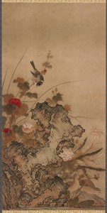 鳥と花、江戸時代、18世紀。 作： Unbekannt