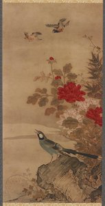 鳥と花、江戸時代、18世紀。