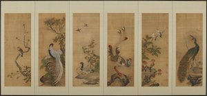 鳥と花、江戸時代、18世紀。 作： Unbekannt