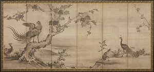 鳥、花、木：裏、竹、桃山時代、1568-1615. 作： Unbekannt