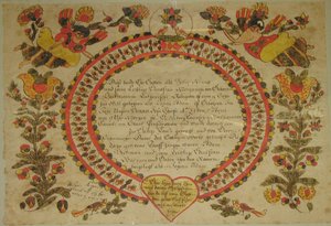 出生および洗礼証明書、1784 年。 作： Unbekannt