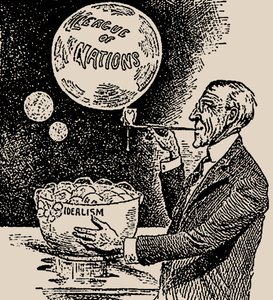 泡を吹く。ウッドローウィルソンと国際連盟、1919年。 作： Unbekannt