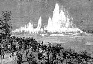 フラッドロックの爆破、1885年 作： Unbekannt
