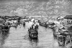 ベトナムのサイゴン近くの中国アロヨのボート、1895 作： Unbekannt