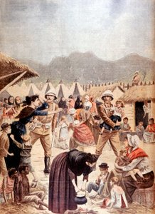 ボーア戦争1901年、トランスバールのイギリス強制収容所にいるボーアの女性と子供たち
