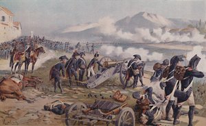 ロディで大砲を目指すボナパルト、1796年、1896年。 作： Unbekannt