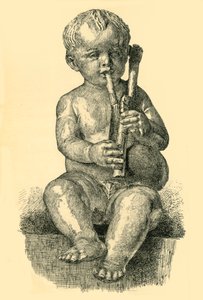 バグパイプを弾く少年、c1490-1520、1881年。 作： Unbekannt