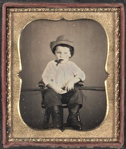 葉巻の少年、1855年頃。 作： Unbekannt