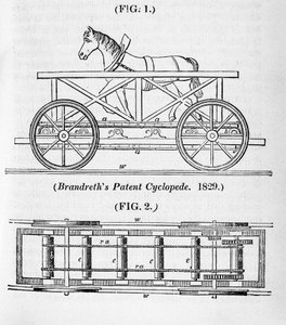 Brandrethsの馬力機関車Cycloped、1829 作： Unbekannt