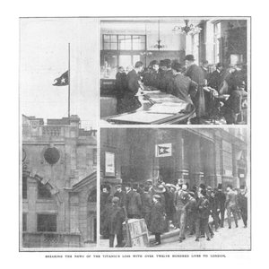 1912年4月20日、タイタニックス喪失のニュースをロンドンに12人以上の命で届ける。